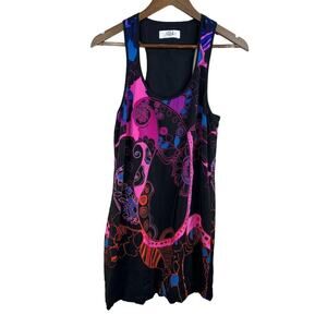 Tibi New York Women's M‎ Multicolor Geometric Halter Bubble Hem Dress